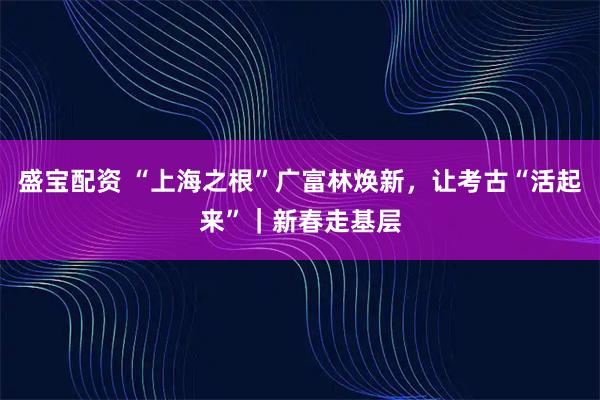 盛宝配资 “上海之根”广富林焕新，让考古“活起来”｜新春走基层